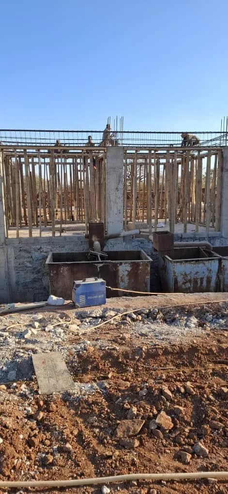 Rebar and formwork for a new plant structure