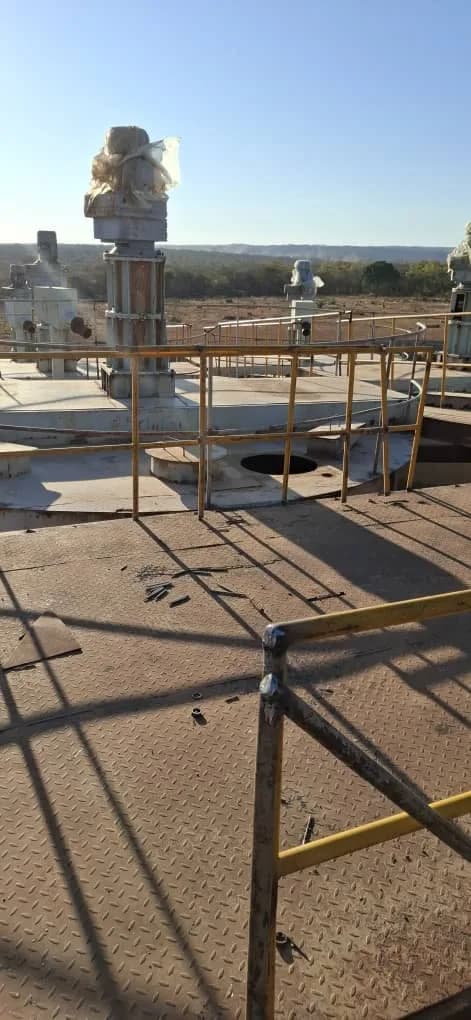 Elevated platform atop a newly built tank