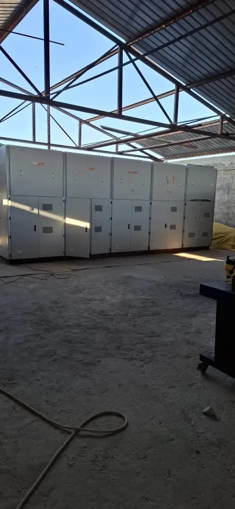 Switchgear cabinets installed inside the electrical room