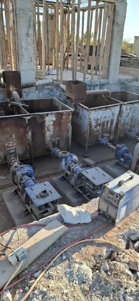 Leach tank framework and welding equipment