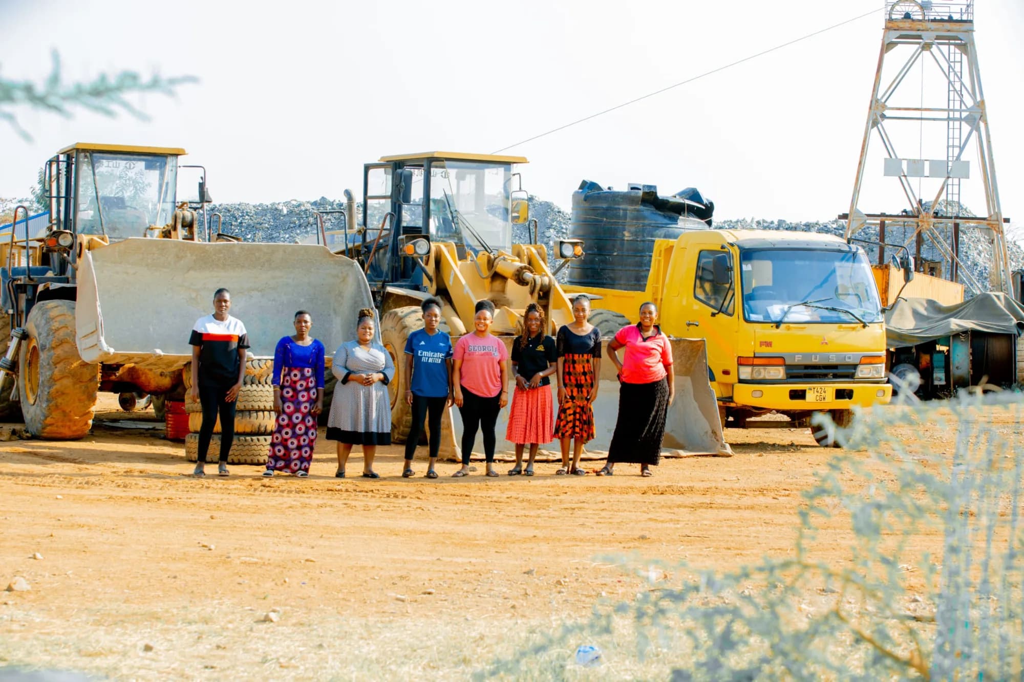 Female staff at the equipment yard